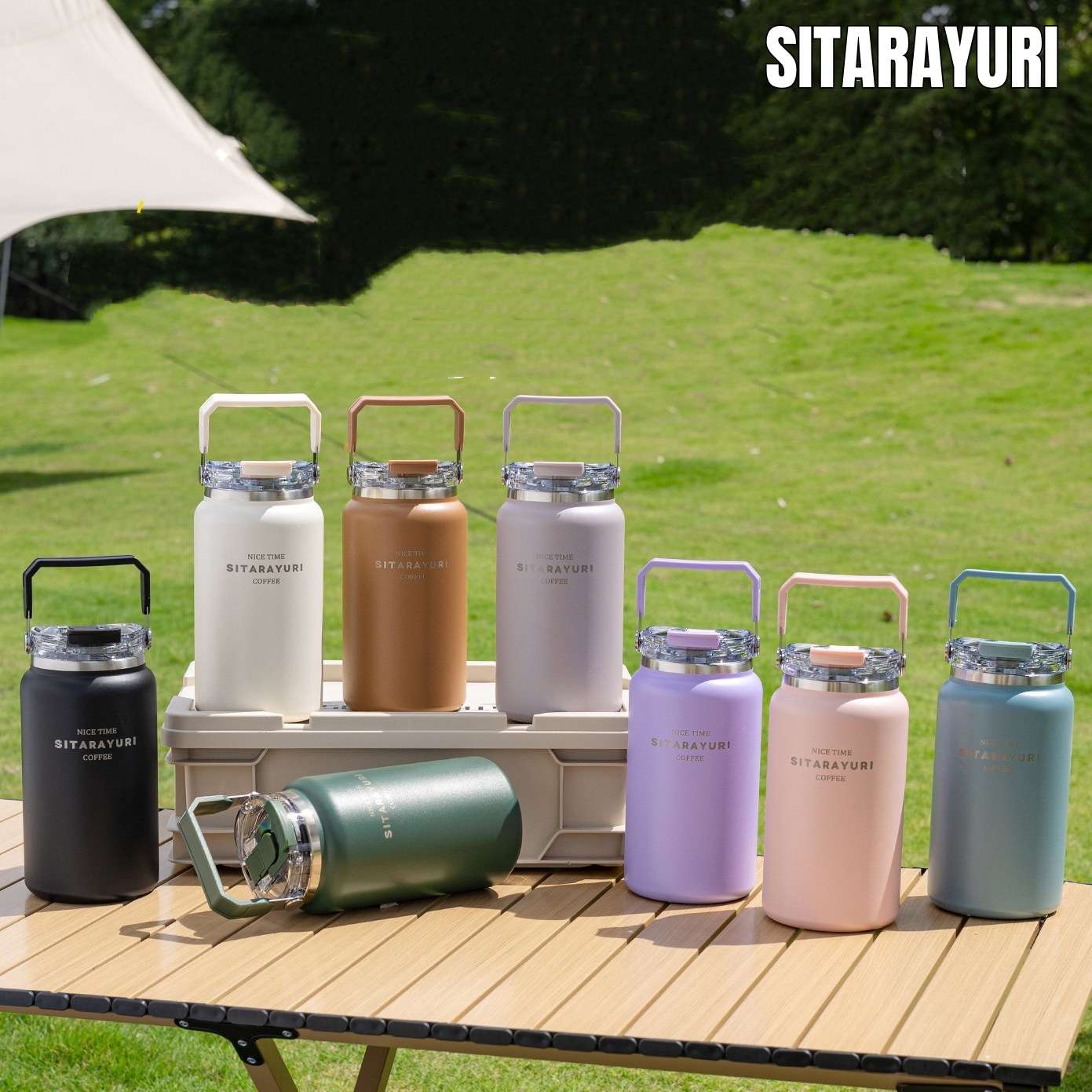 SITARAYURI不锈钢保冷保温壶1500ml大水壶运动大容量户外保温杯子