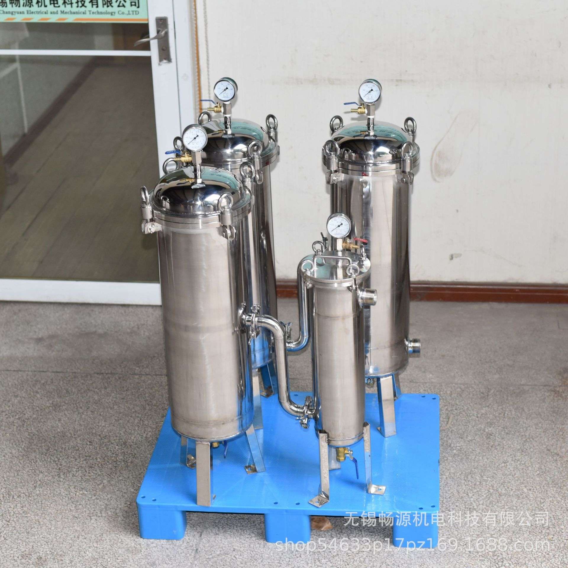 厂家销售 不锈钢过滤机 串联4联过滤器 生活用水过滤器 灌装设备