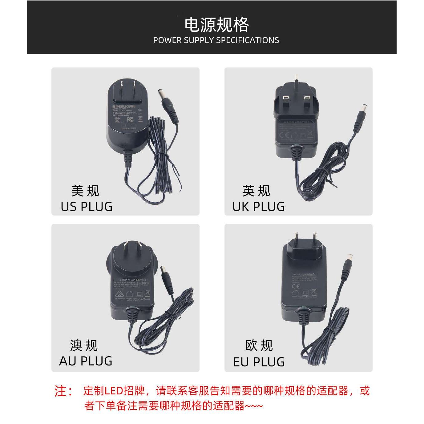 跨境广告招牌灯箱发光字橱窗门店标识灯牌LED WE DELIVER 33x81cm