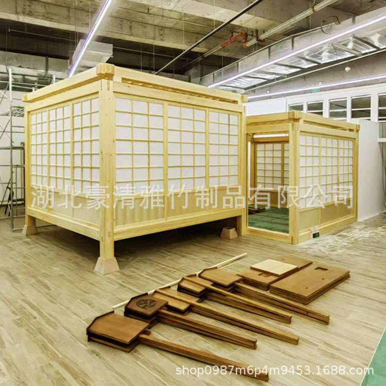立豪竹木厂木隔断木质屏风木屋隔断墙中式花格隔墙格栅房竹木隔断