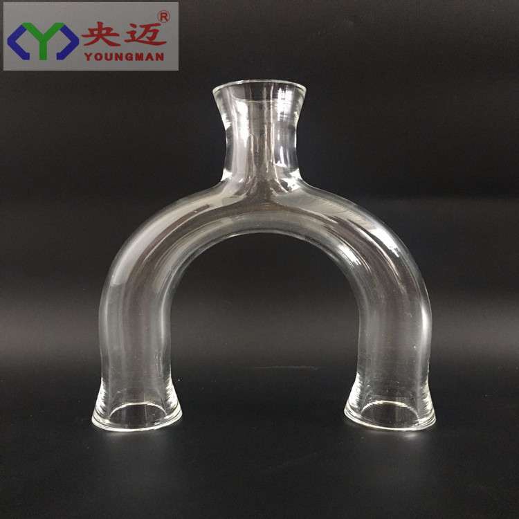 工厂高硼硅玻璃U型具下嘴弯头 多规格高温反应釜管道可拆式耐腐蚀