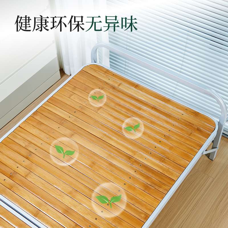 新款竹床折叠床单人简易午休午睡床家用实木凉床租房硬板双人床