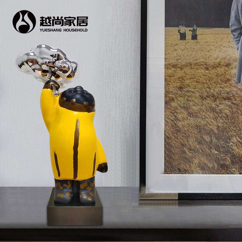 新中式创意雕塑摆件轻奢北欧风格酒柜桌面装饰家居客厅电视柜饰品