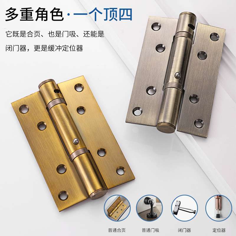 不锈钢缓冲液压合页5寸隐形房门自动闭门器阻尼弹簧合页铰链厂家