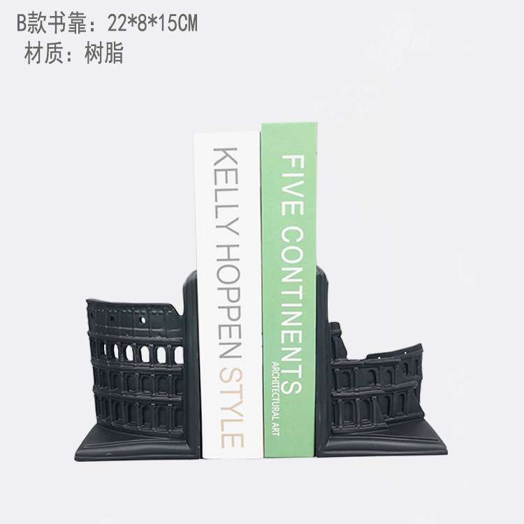 建筑书挡装饰摆件样板间软装饰品桌面书档书房工艺品建筑系列书靠