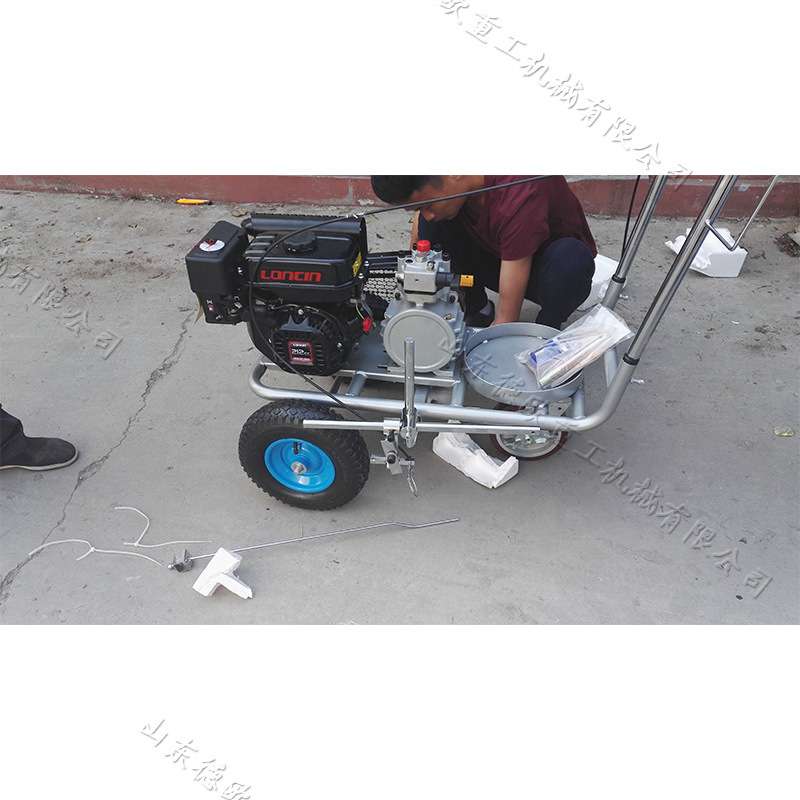 路面交通标线绘线机 手推式汽油冷喷漆标线机 小区物业车位划线机