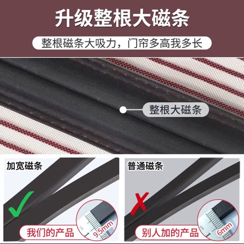 电梯防蚊门帘金刚网新款进门磁条落地窗进户门家用防盗门防蚊网