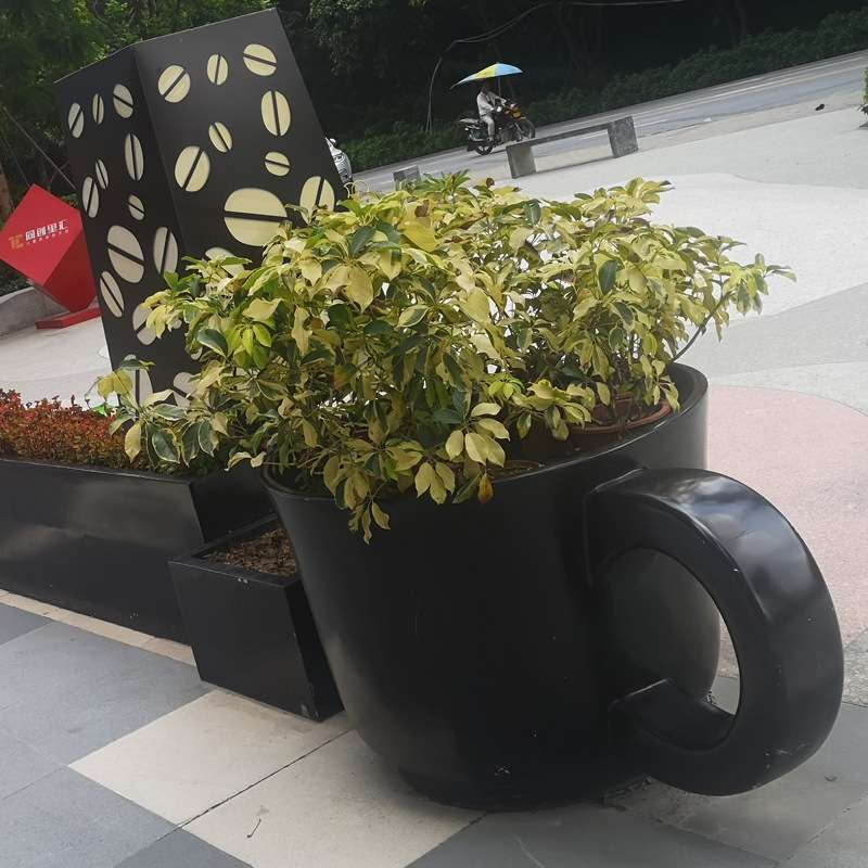 厂家 玻璃钢花盆 摆件可定 长条花箱街道美化景观雕塑户外镂空