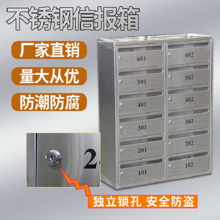 不锈钢烤漆信报箱牛奶箱别墅小区邮箱不锈钢报箱建议箱子
