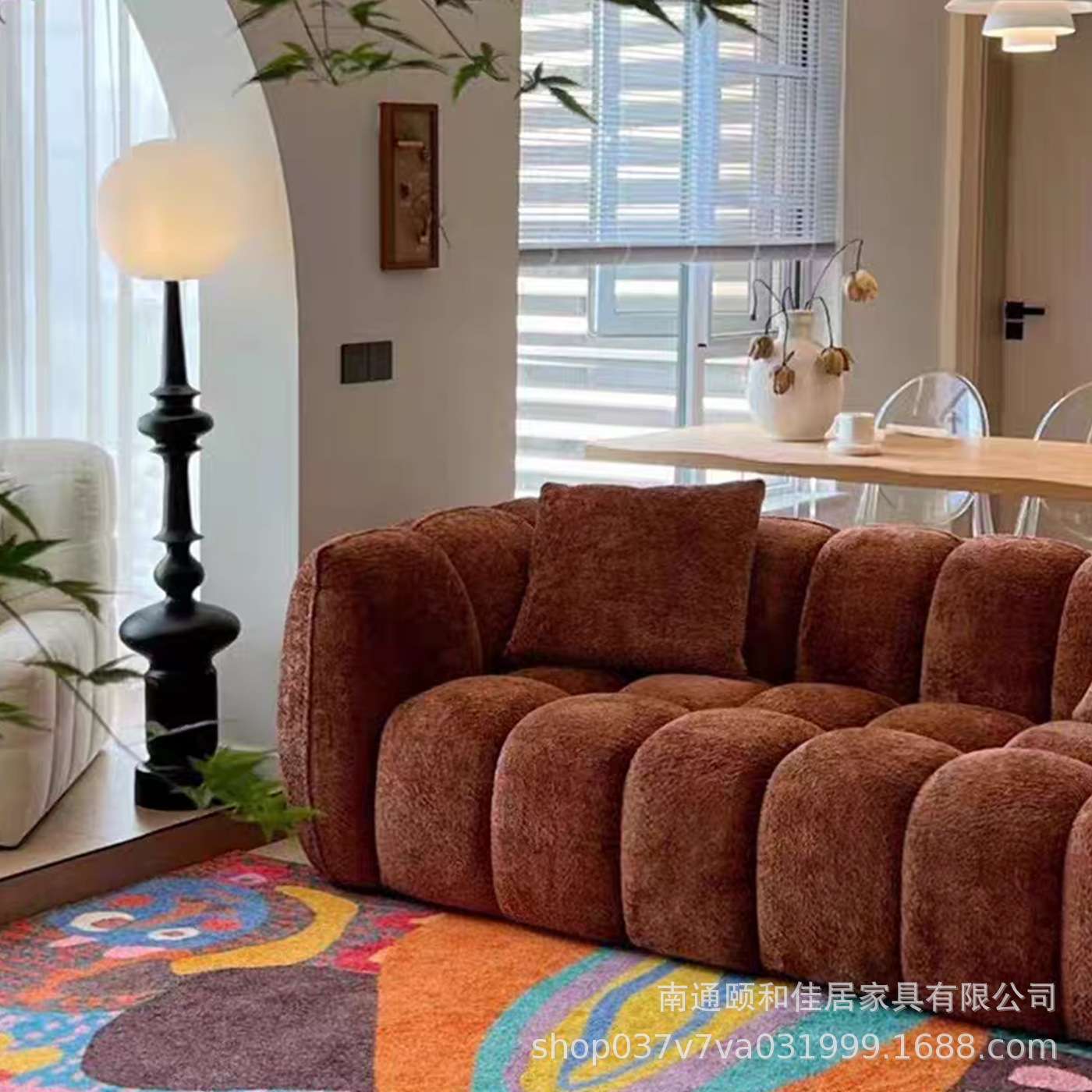 新款法式奶油风南瓜沙发客厅现代简约棉花糖复古布艺云朵沙发