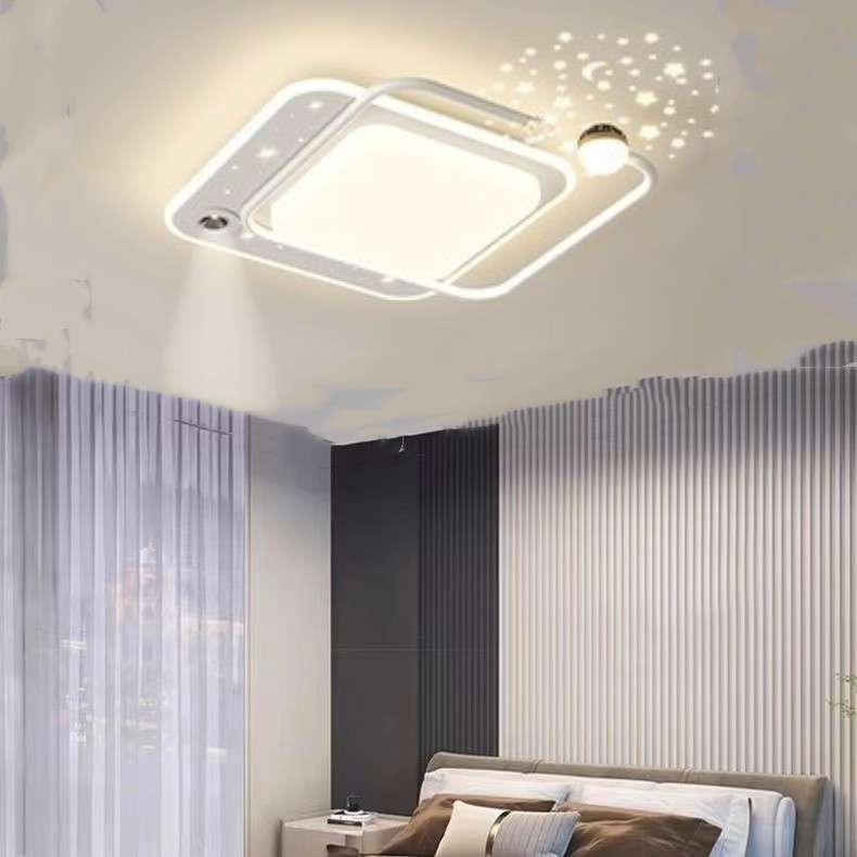 主卧室灯现代简约led带射灯吸顶灯2024新款温馨浪漫星空房间灯具