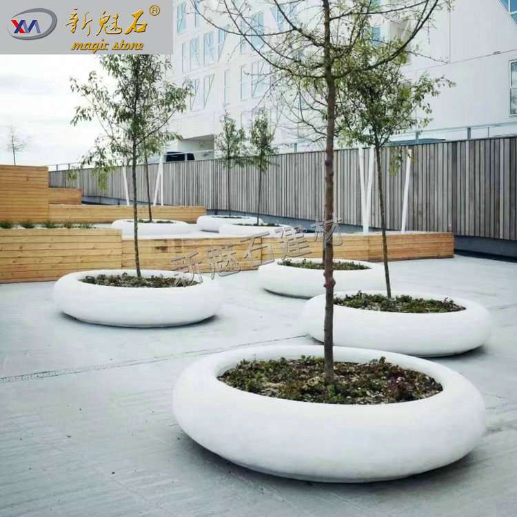GRC混凝土长方形花池 商场花盆户外景观花钵 市镇大花箱绿植花槽