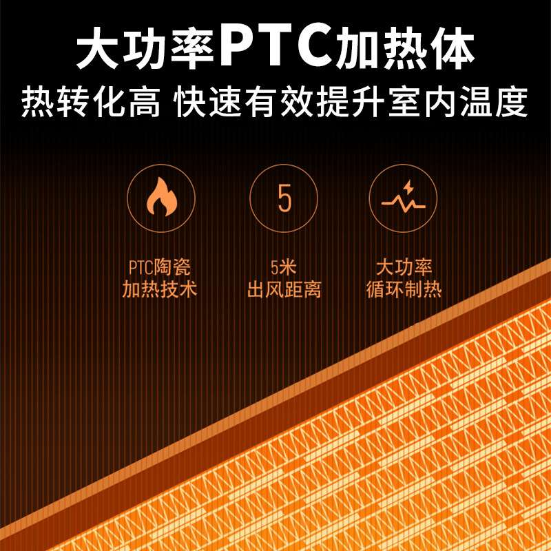 米风工业暖风机大功率电加热家用PTC加热取暖器商用大面积热风机