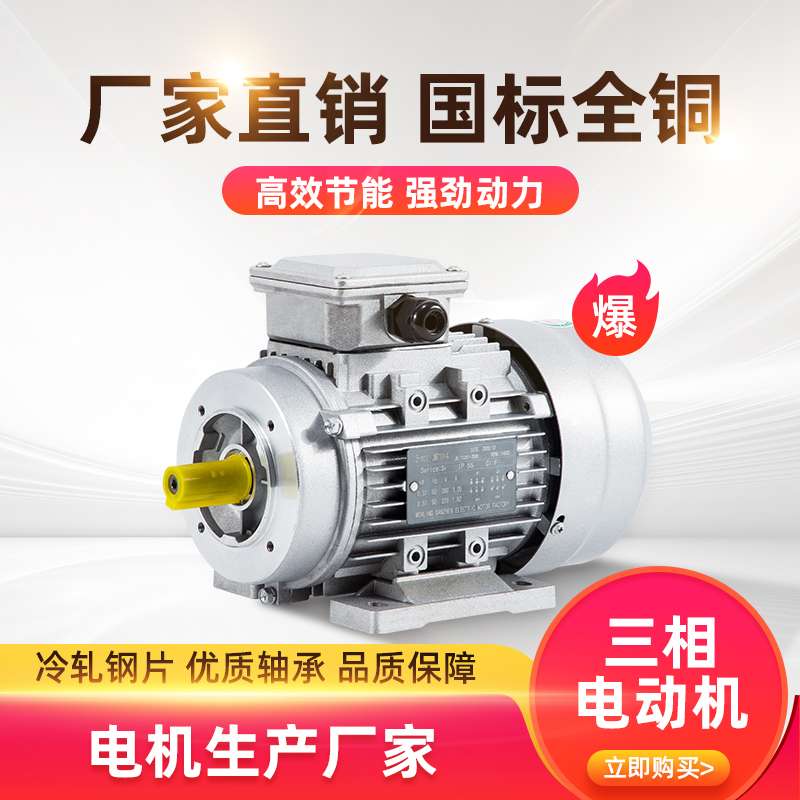 电机380V三相YS铝壳 1400转90120w180W250W370W750WKW电动机马达 - 实物图
