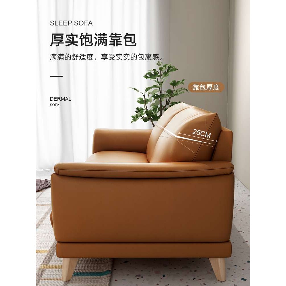 加厚沙发小户型现代轻奢双沙发客厅家用简约三人沙发皮质