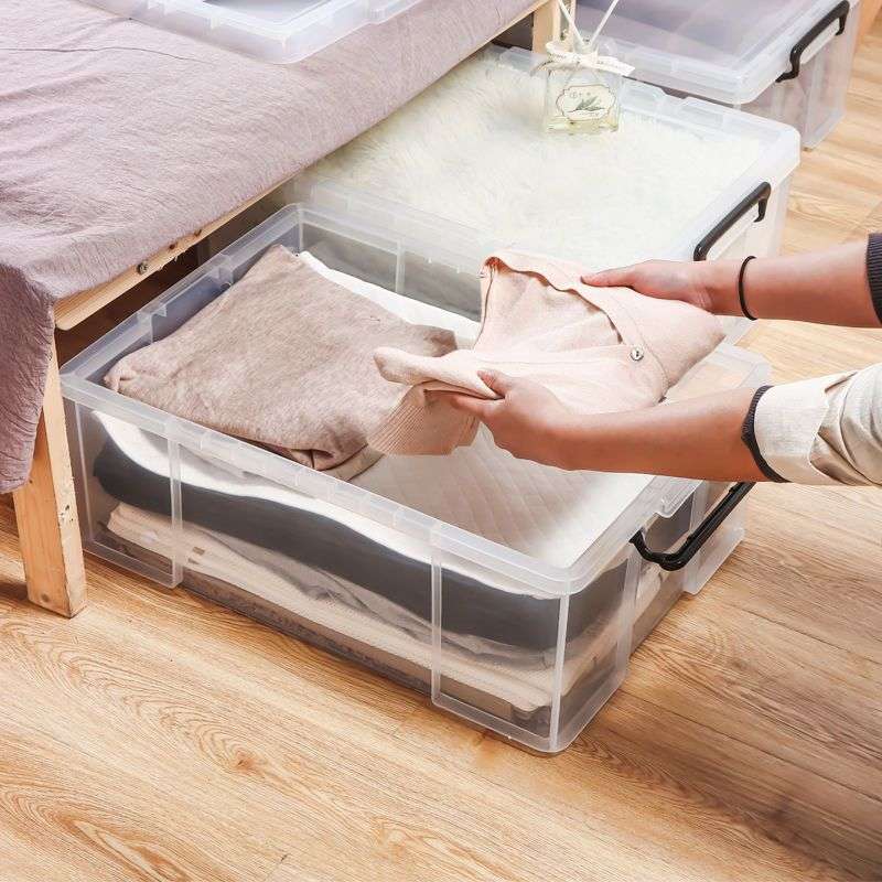 抽屉收纳盒宿舍床底收纳箱透明特大号扁平下放被子塑料杂物整理箱