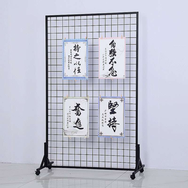 网格展示架网片货架铁艺网格收纳落地铁丝网格置物架幼儿园作品架
