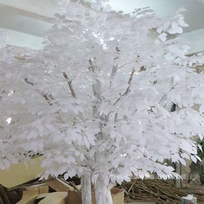 仿真白榕树新款室内装饰仿真树商场主题装饰假树仿真树可来图设计