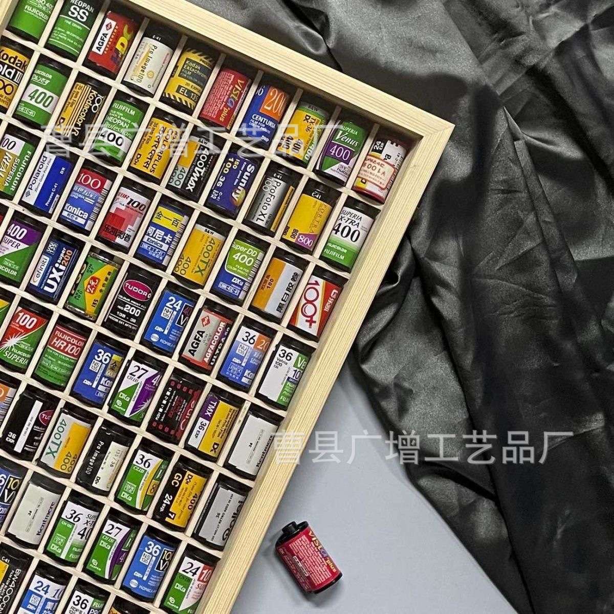 跨境木制胶卷相框收纳盒胶卷壳胶卷暗盒木质创意收藏展示盒装饰框