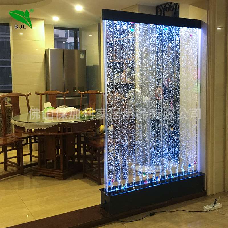 水幕墙酒柜屏风客厅鱼缸 装饰玄关隔断流水墙 亚克力气泡墙加湿墙