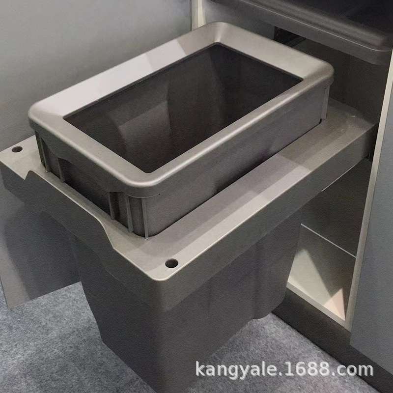 厨用垃圾桶橱柜嵌入式大单桶柜内隐藏垃圾桶大号清洁桶浴室柜抽拉