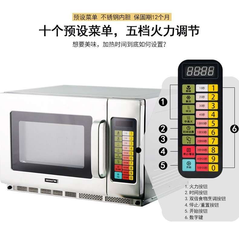 海克微波炉FEHCE501 25升商用便利店微波炉900w商超烤箱设备