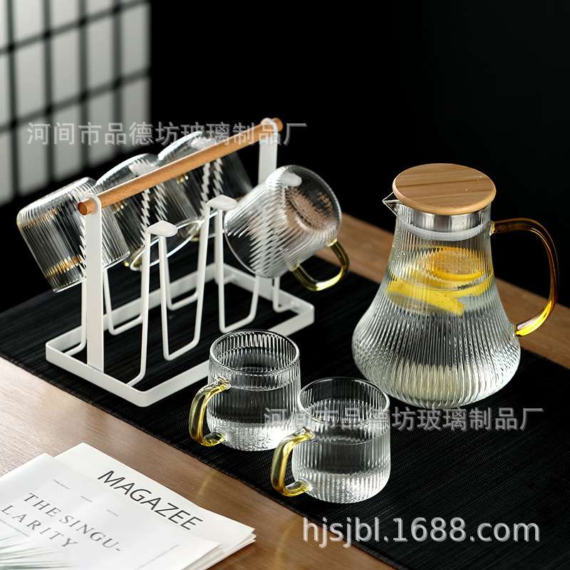 北欧杯子套装家用耐高温冷水壶凉水壶玻璃茶具客厅茶杯企鹅冷泡