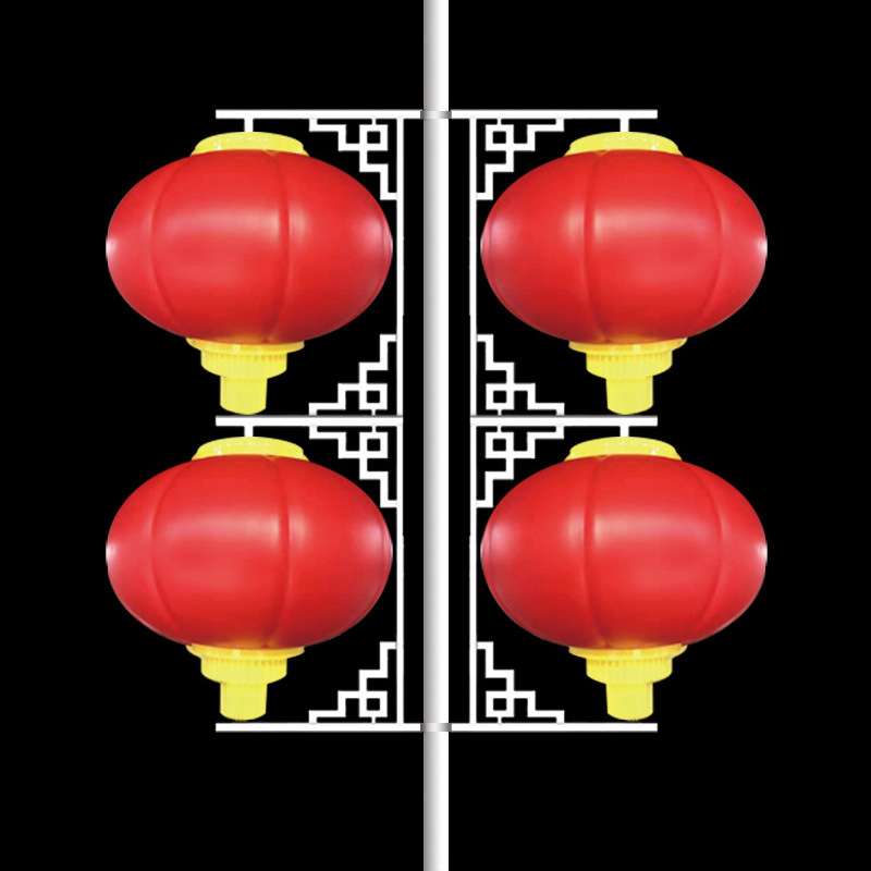 工厂LED两连串亚克力圆灯笼 户外道路建设新年元旦节日景观路灯