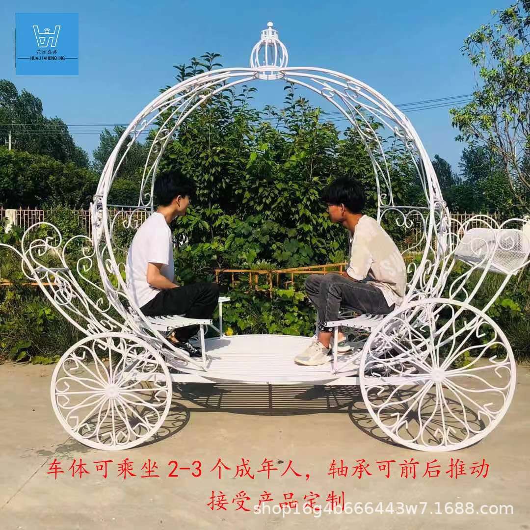 厂家生产加工婚礼铁艺南瓜马车室外草坪婚礼摆放道具花车创意