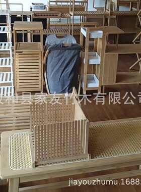 复古楠竹加宽书柜置物架带门仿古储物柜厨房收纳层架微波炉柜竹子