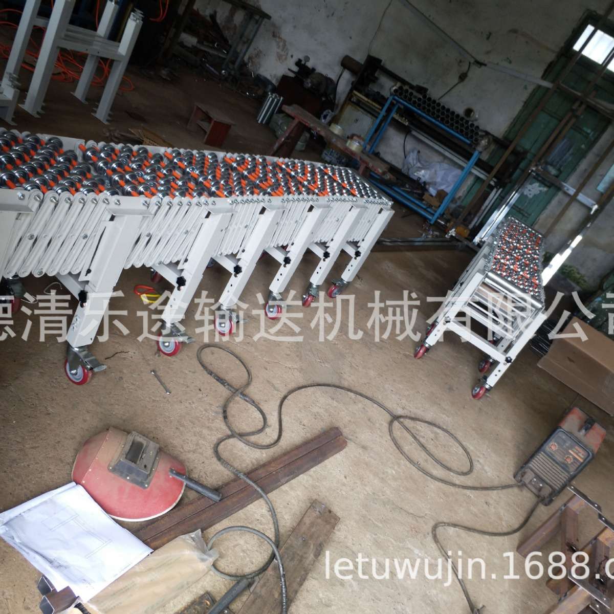 电池专用重型福来轮伸缩输送机 ，镀锌福来轮伸缩机 德清乐途生产