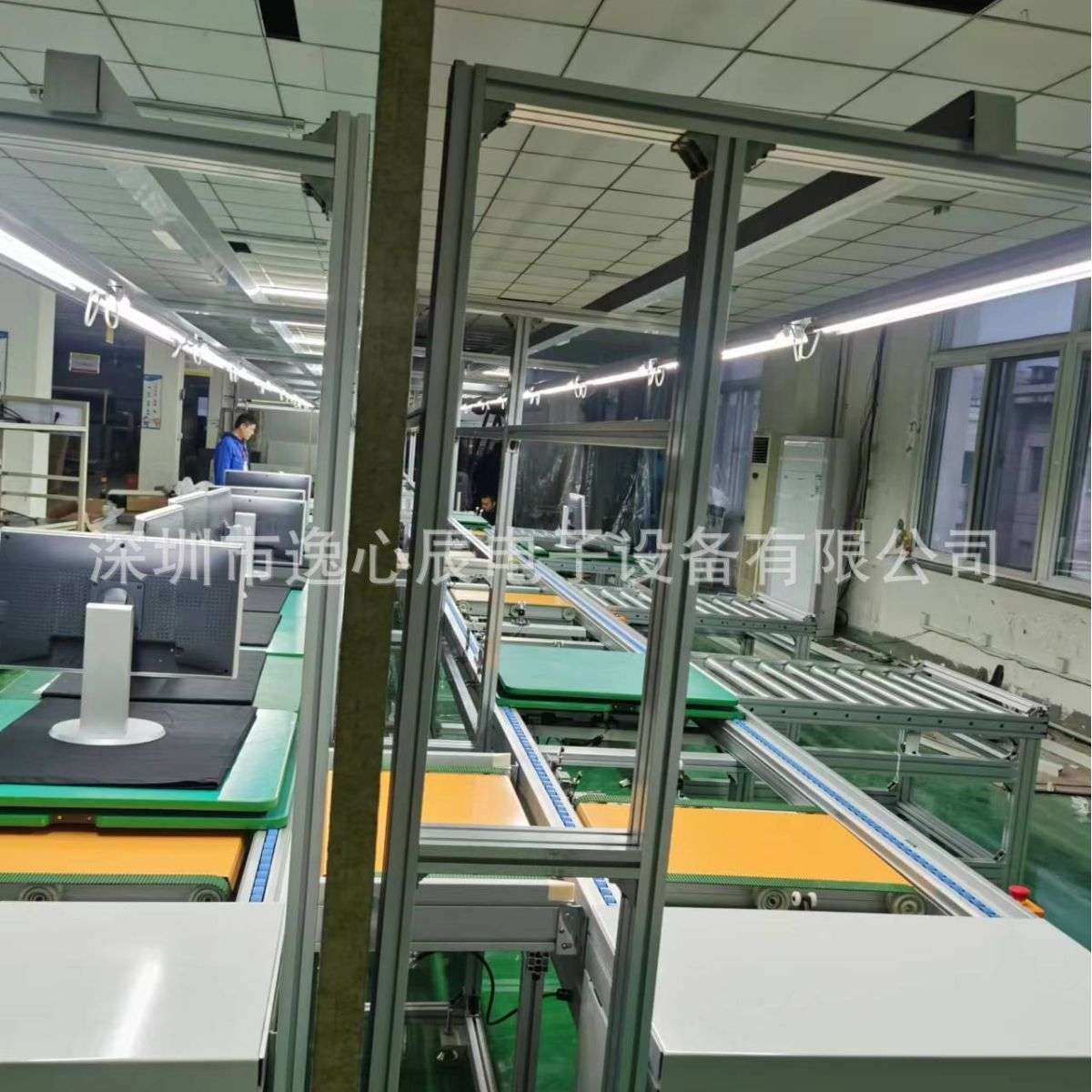常州液晶屏显示器总装输送装配线全自动多工位定点定位全套制作