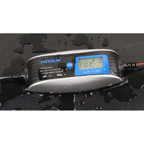 FOXSUR 12V 6V 7-stage Motorcycle Car  Smart Battery Charger