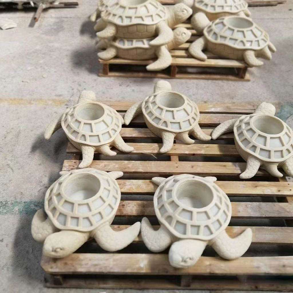 砂岩乌龟雕塑摆件庭院动物艺术灯小品乌龟造型花盆灯景观户外装饰
