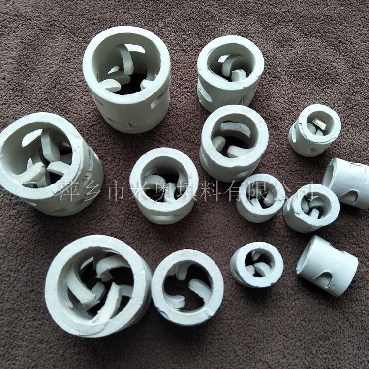 分离塔用陶瓷鲍尔环 25mm陶瓷鲍尔环现货 防腐塔填料
