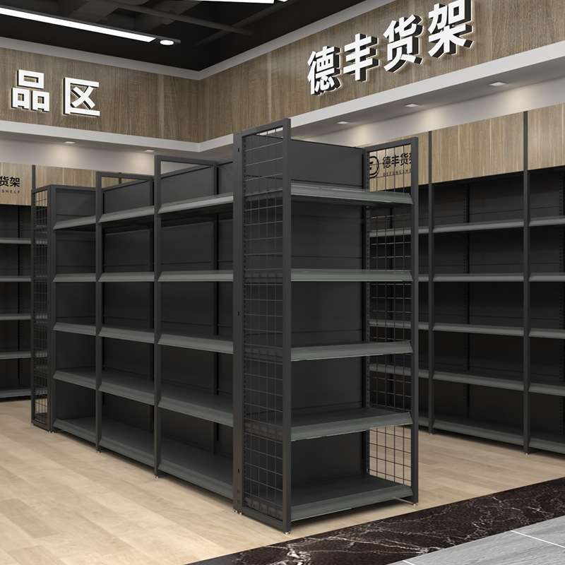 德丰卖场货架重型超市粮油货架的框四柱商场中岛货架日用商场货架
