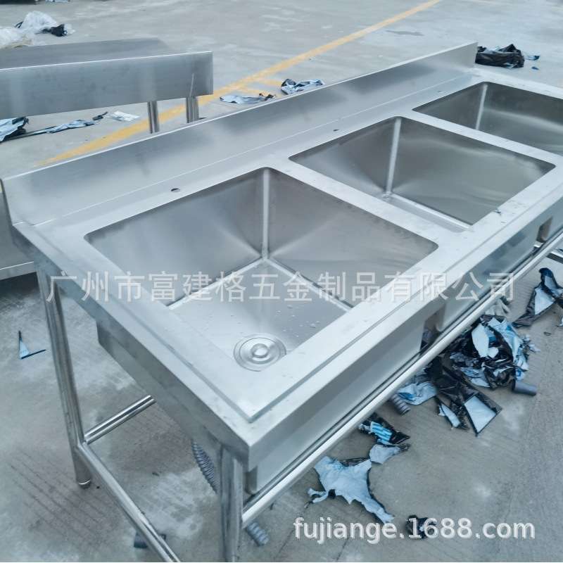 加厚不锈钢单星台盆水池单槽双洗碗盆商用厨房三眼洗手池