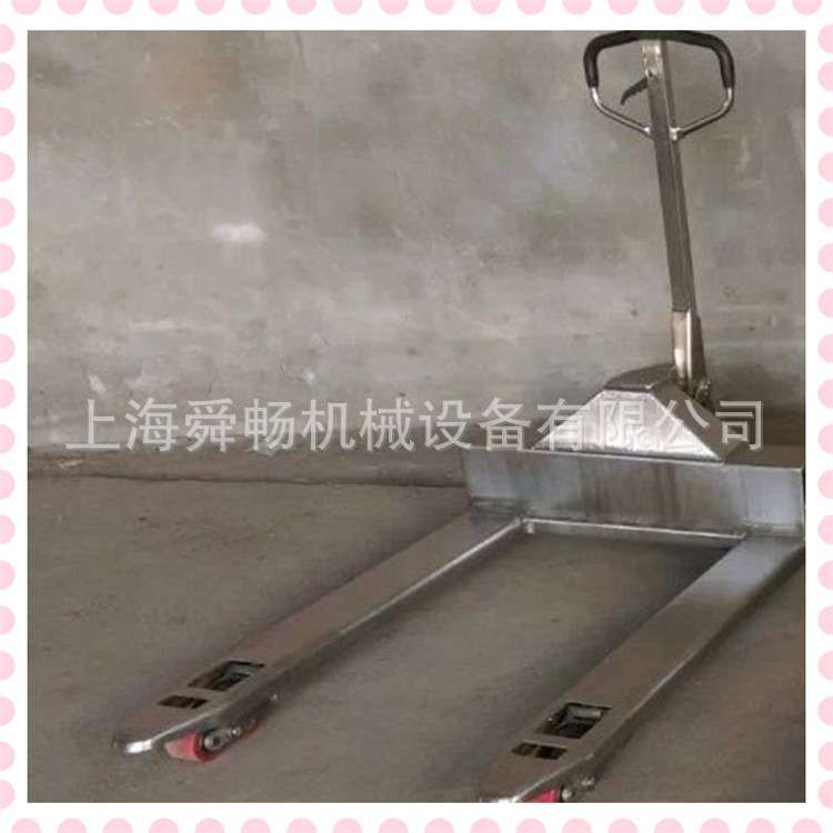 供应1/2/3吨叉车不锈钢液压手动托盘车 手推升高搬运车油压拖车
