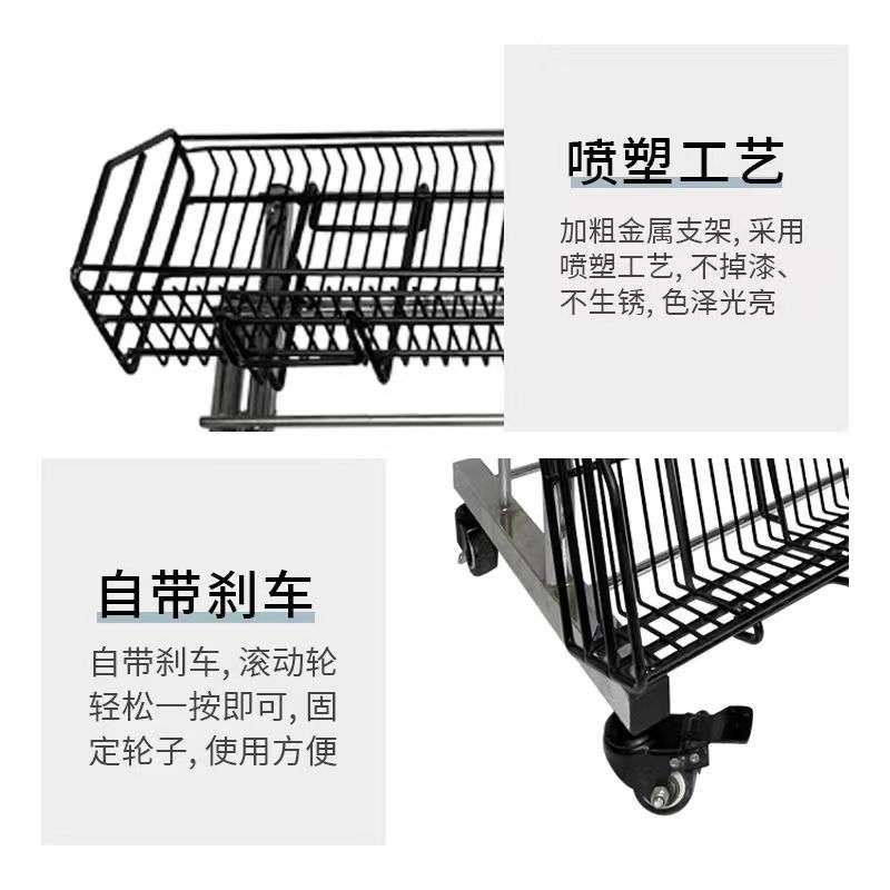 超市关联移动促销饮料水果陈列展示架三层道具商用不锈钢展示货柜