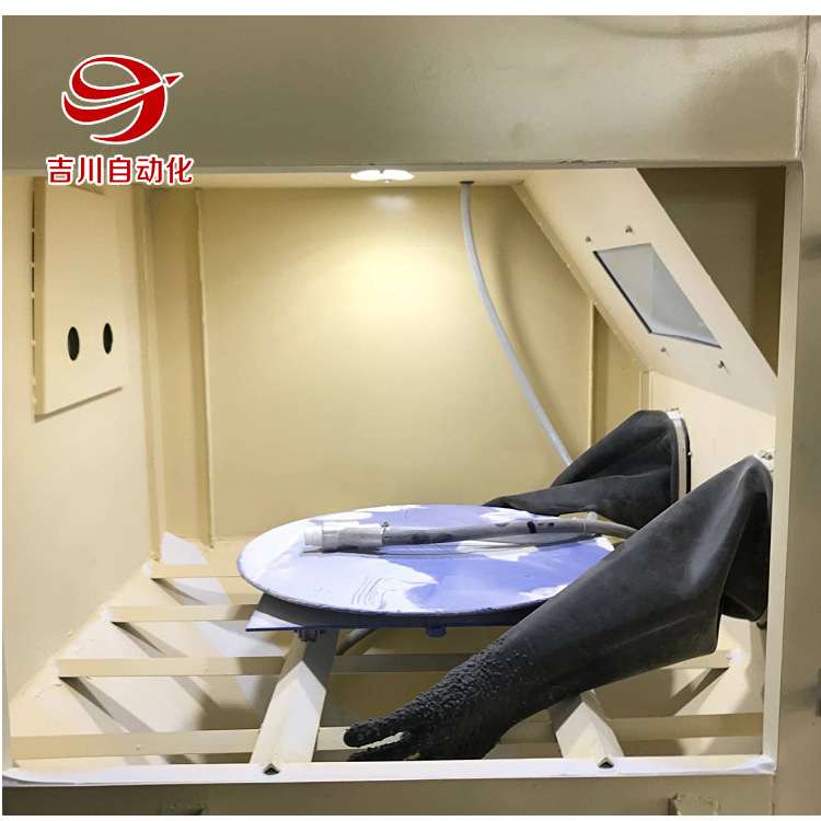 轮毂发动机外壳手动喷砂机1010推车转盘模具喷沙机打砂去毛刺无尘