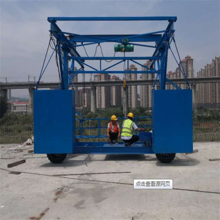 桥梁防撞护栏施工升降台车高架桥外侧施工电动移动吊篮平台