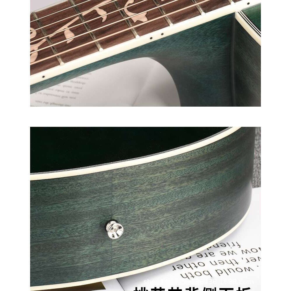 guitarist吉他40寸41寸云杉面单吉它指板雕花民谣木吉他演出jita