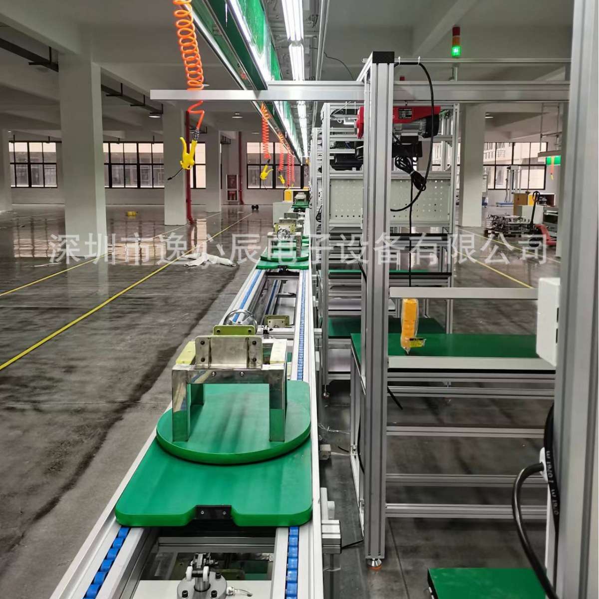 滨海汽车座椅总装输送流水线U型旋转式工装板组装线厂区规划