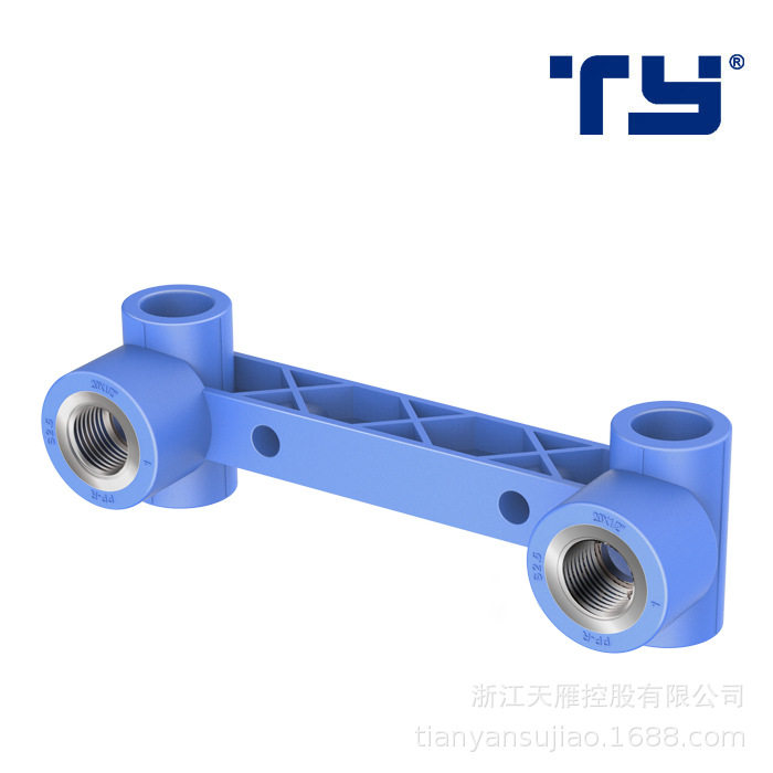 天雁PPR管冷热水管20/25连体内丝三通4分6分精品家装双联三通批