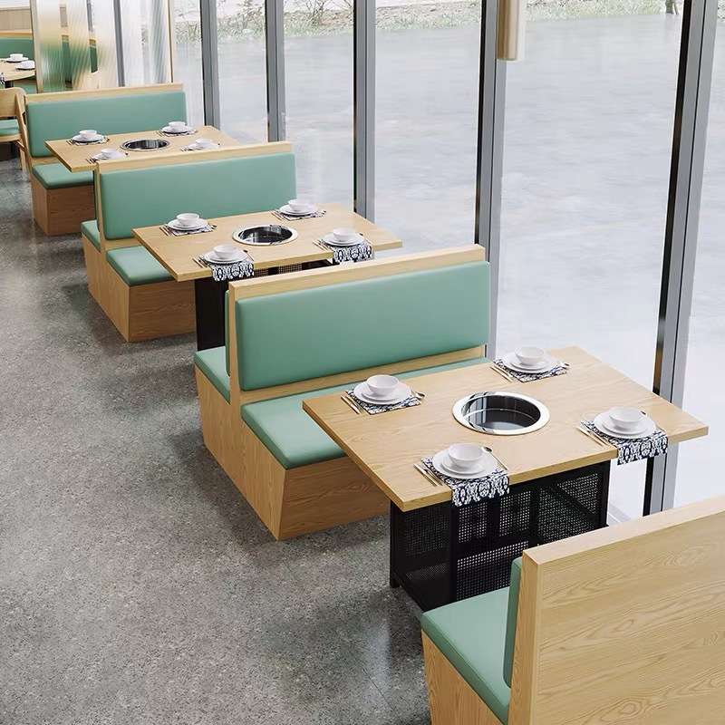 网红奶茶店桌椅学校工厂食堂西餐厅汉堡甜品小吃店卡座沙发组合