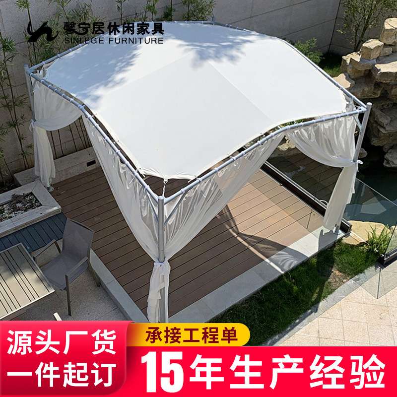 馨宁居户外凉亭网红遮阳伞民宿院子阳台带帘天鹅蓬防蚊防雨遮阳棚