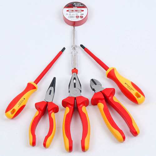 TOOLTIME图泰绝缘组套VDE认证工具7件套钢丝钳螺丝批绝缘组套工具