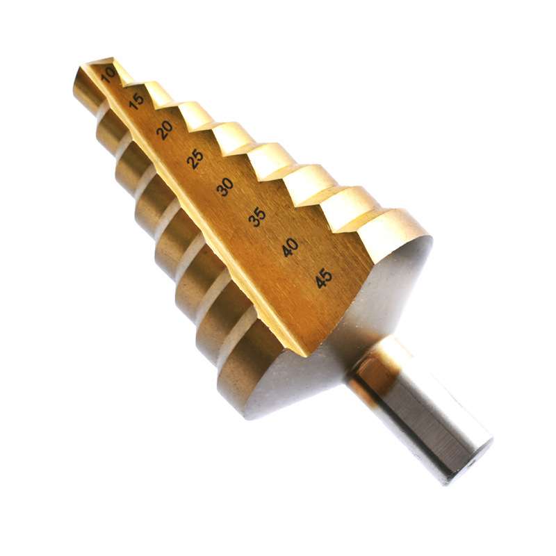 10-45mm宝塔钻头三角柄扩孔木工打孔工具镀钛阶梯钻冲击钻