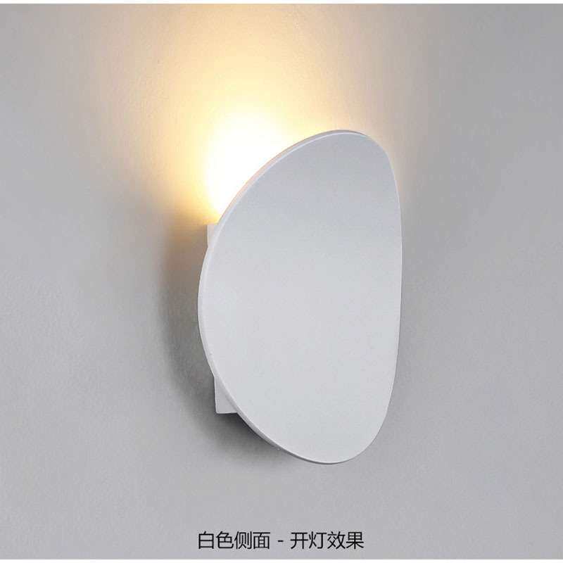 现代简约led壁灯圆形黑白色阳台玄关客厅电视背景灯卧室床头壁灯