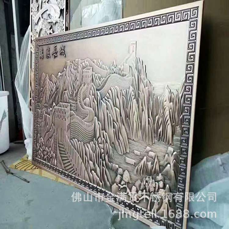 厂家定 制新中式屏风隔断 铝板浮雕缕空花格客厅房间北欧简约屏风